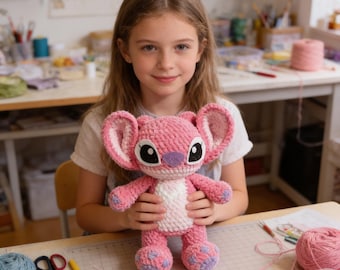 Angel Crochet Pattern | Pink Alien Amigurumi Plush Toy Guide (PDF Download)