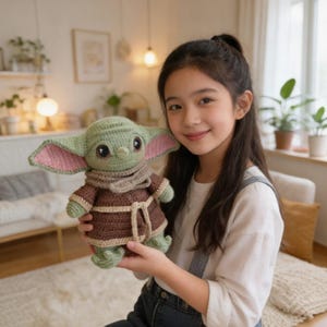Baby Yoda Crochet Pattern - Custom Amigurumi Plushie PDF - Unique Crochet Gift - The Child Galactic Toy Tutorial-Star wars-Digital download