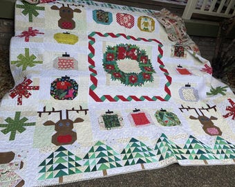 Handmade Christmas Quilt: Queen Size, Holiday Decor