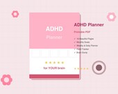 ADHD Planner Printable | Pink Daily Planner | Mindful Organizer for ADHD | Weekly Planner | Habit Tracker | Brain Dump  Instant Download PDF