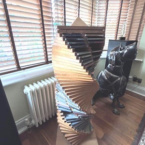 1000 Cd Rack Unique Hand-made Bespoke Beech Wood Revolving CD Storage Unit *note Local ...