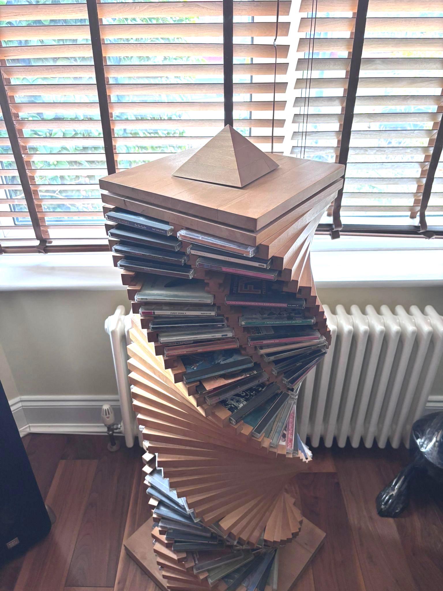 Hand-made Bespoke Beech Wood Revolving CD Storage Unit *note Local ...