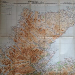 Vintage Ordnance Survey Map Scotland North 1946 Sheet 7 | Highlands Caithness Sutherland | Folded Road Map