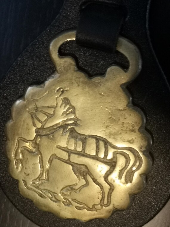Antique Victorian Engraved Horse Brass, 19th Century English