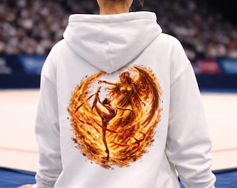 Moletom com Capuz "Focado na Perfeição" - Moletom para Ginasta/Dançarina, Design de Performance Artística, Declaração de Disciplina e Elegância, Branco Premium