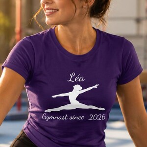 Personalized Gymnast Shirt - Custom Name and first year Gymnastics Shirt - Split Jump - Artistic Gymnast Gift for Women - Gymnastics Apparel