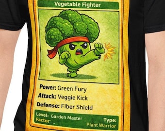 Zabawna koszulka z motywem warzywnych sztuk walki „Broccoli Fighter” – uroczy, kawaii t-shirt z motywem karate z brokułami – humorystyczny prezent dla wegetarianina