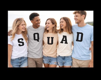 Spersonalizowana koszulka z napisem na grupowe zdjęcie – Koszulka z imieniem – Dopasowane koszulki przyjaciół – Idealny prezent dla grupy przyjaciół – Koszulka drużyny