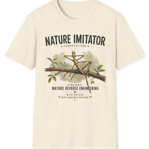 Nature Imitator Permaculture Shirt, Phasmid Tee, Biomimicry T-Shirt, Sustainable Living Gift, Nature Inspired Apparel