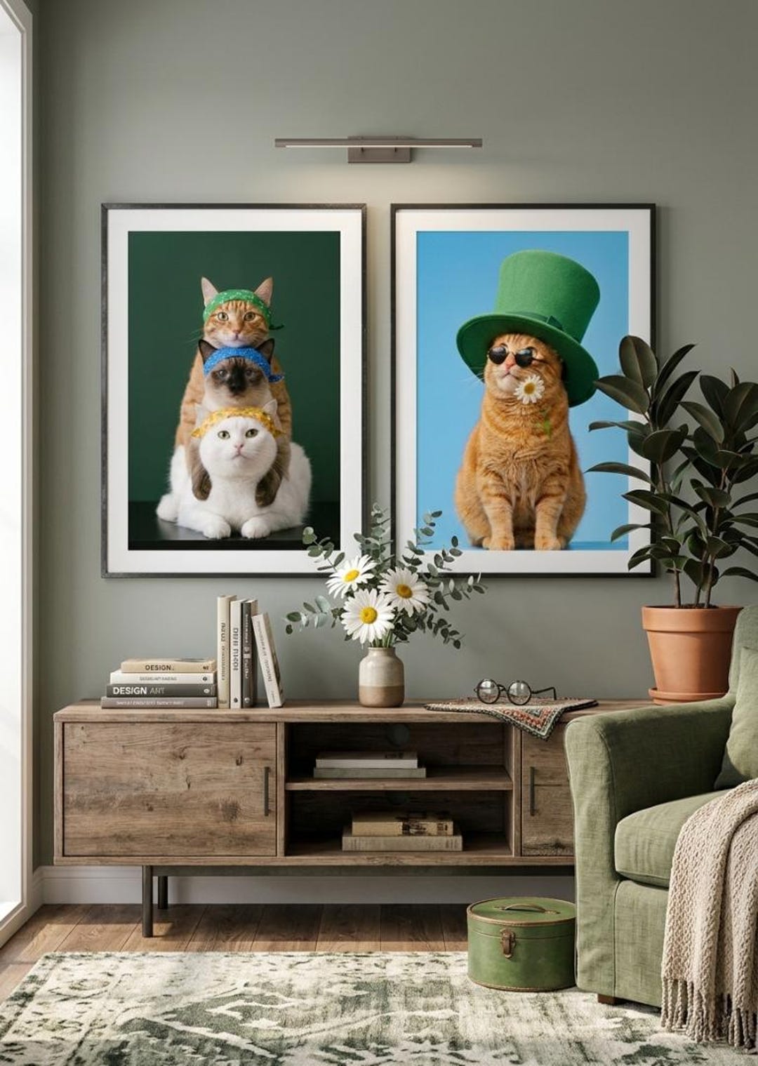 Feline Fables | Set of 20 Eclectic Cat Prints | Surreal Animal Wall Art ...