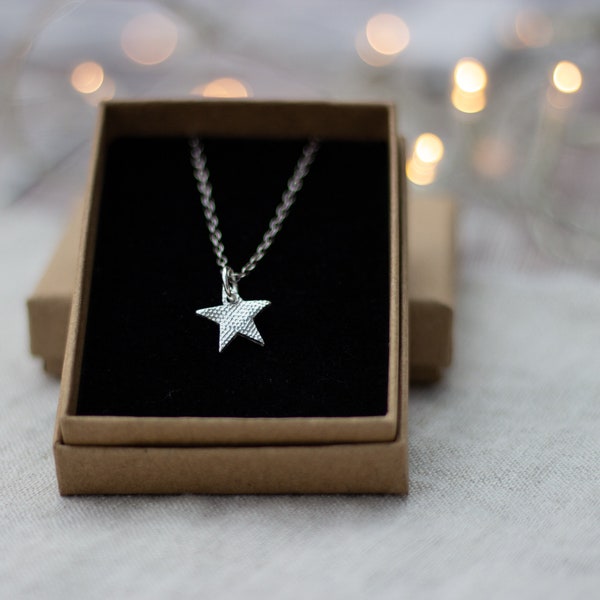 Silver Star Pendant,silver star necklace, simple star pendant, small star necklace, gift for her, birthday gift for her, gift for teen