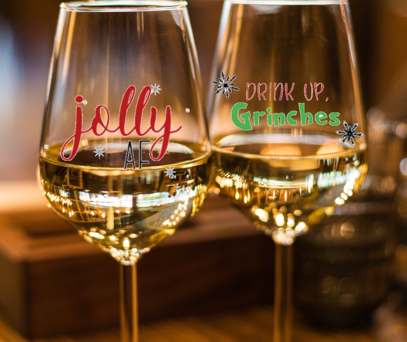 Christmas Wine Glass Svg Png Jpeg File Bundle 10 Funny Etsy