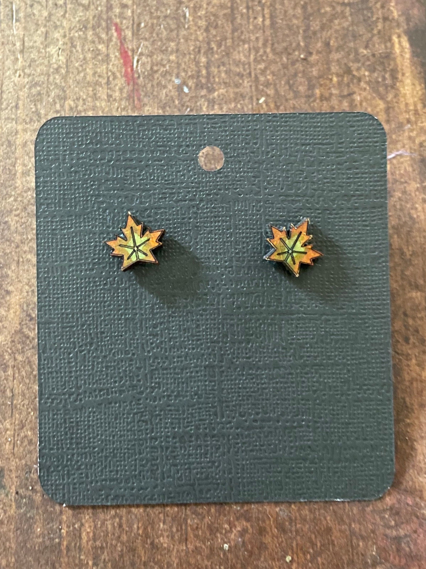 Changing Autumn Leaves Stud Earrings