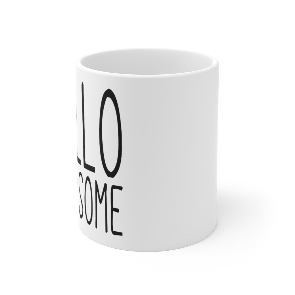 Hello Handsome Mug-Morning Coffee-Cheeky-Flirty-Boyfriend-Husband-Spouse-Lover-Partner Gift-Ceramic Mug 11oz Gift Idea - Thumbnail 3