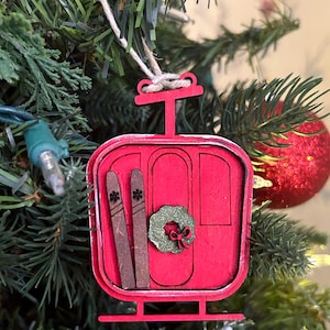 スキーゴンドラクリスマスツリーオーナメント
