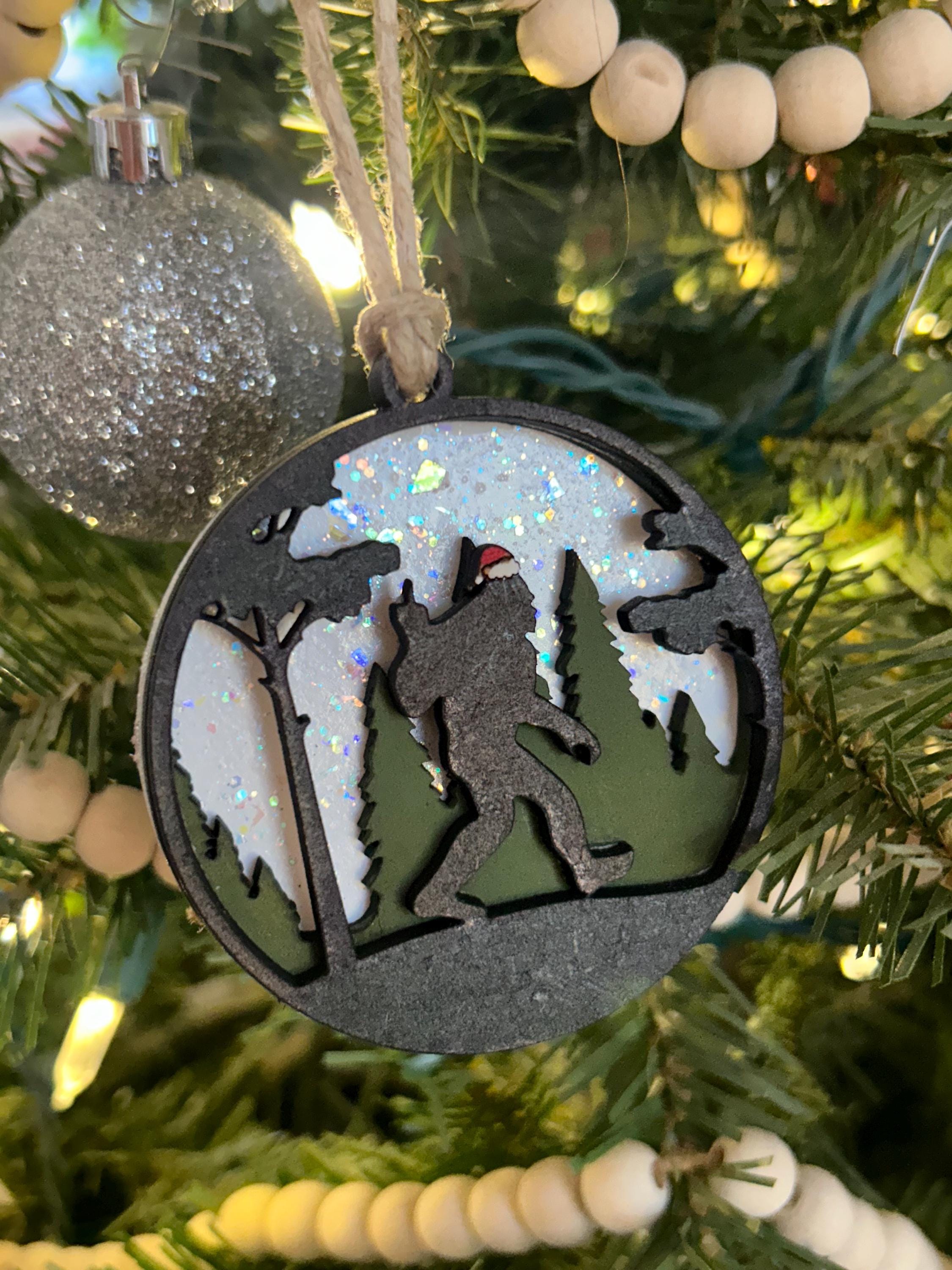Bigfoot Middle Finger Christmas Ornament