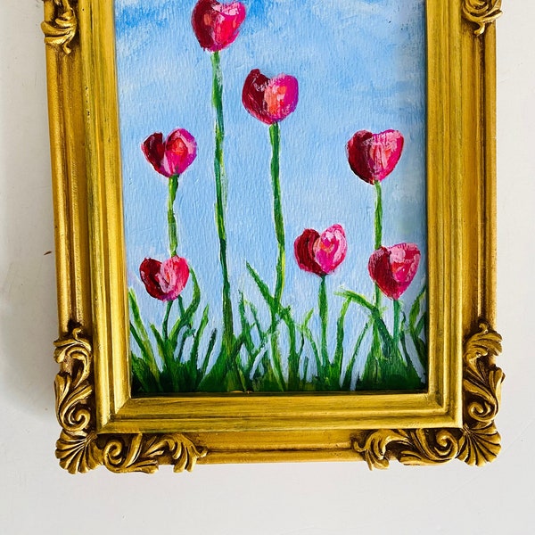 Hand painted Original Framed Valentines Heart Painting