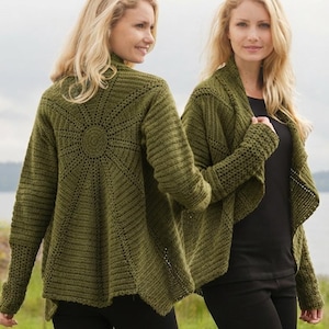 Easy Crochet Circle Jacket Pattern PDF for Beginners, Women's Circular Cardigan, Cozy Crochet Sweater, Instant Download