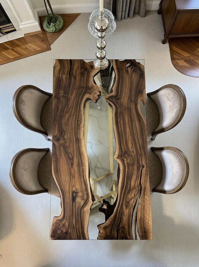 Unique Epoxy Resin Dining Table, Resin Coffee Table, Epoxy Dining Table, Industrial Dining Table, Epoxy Table, Dining Room Table, image 2
