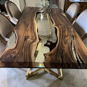 Unique Epoxy Resin Dining Table, Resin Coffee Table, Epoxy Dining Table, Industrial Dining Table, Epoxy Table, Dining Room Table, image 1