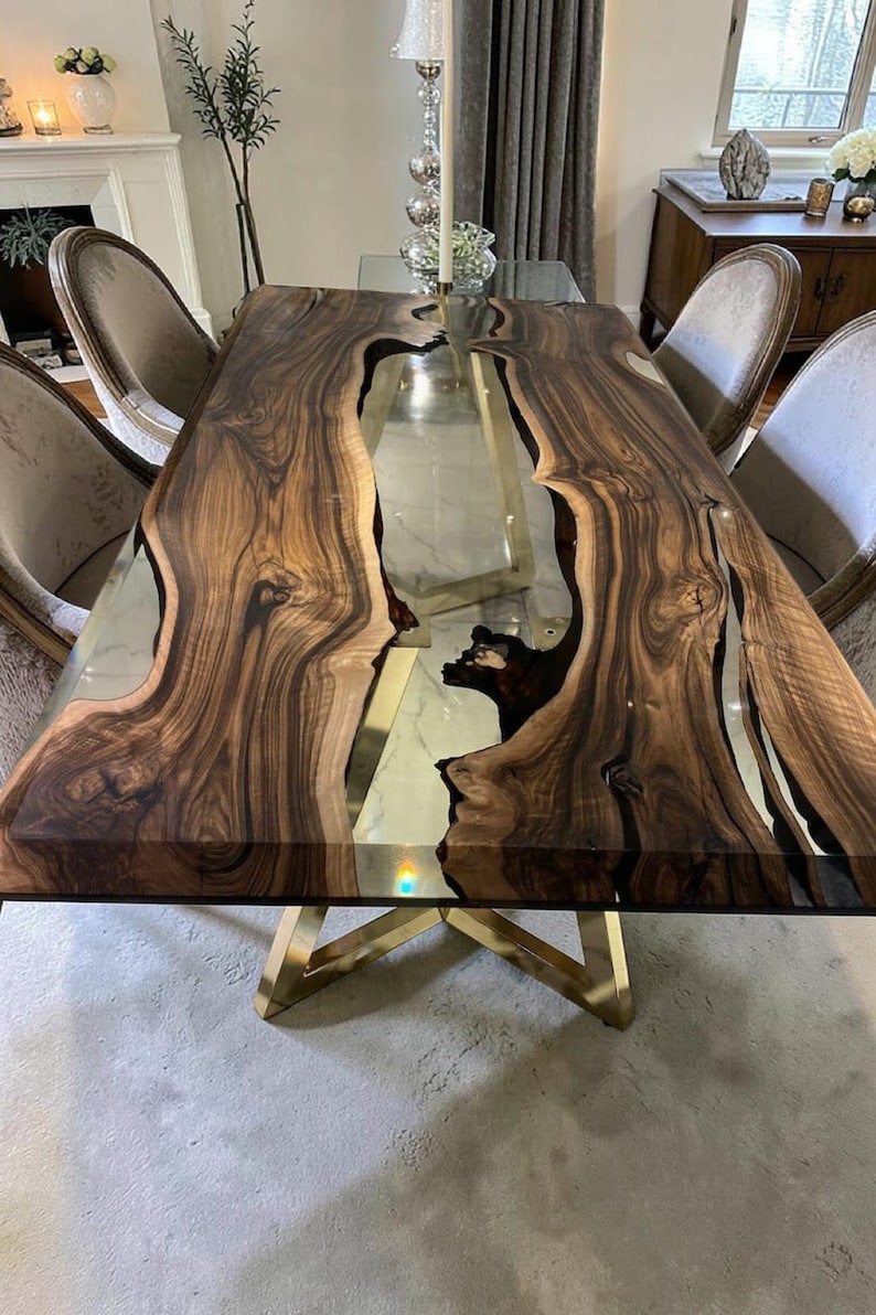 Unique Epoxy Resin Dining Table, Resin Coffee Table, Epoxy Dining Table, Industrial Dining Table, Epoxy Table, Dining Room Table, image 1