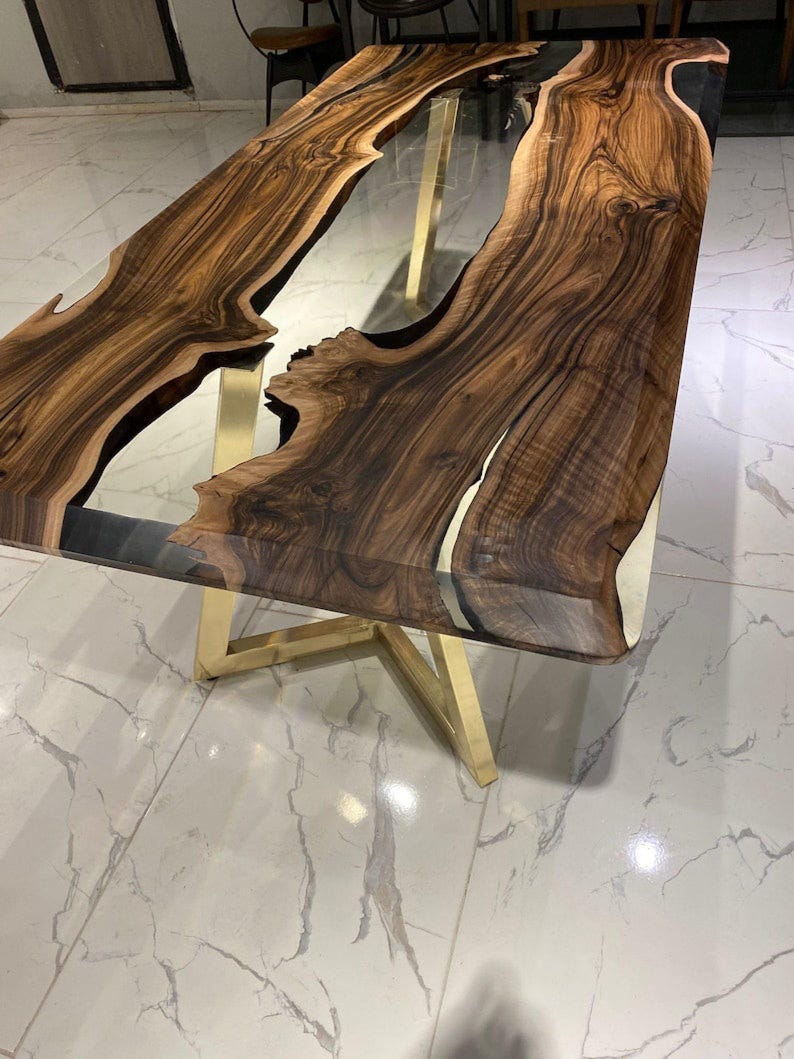 Unique Epoxy Resin Dining Table, Resin Coffee Table, Epoxy Dining Table, Industrial Dining Table, Epoxy Table, Dining Room Table, image 4