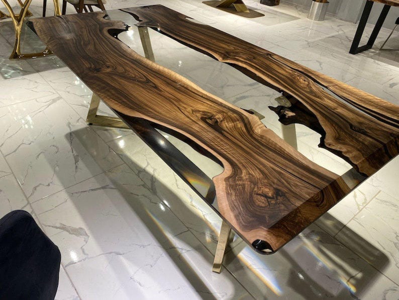 Unique Epoxy Resin Dining Table, Resin Coffee Table, Epoxy Dining Table, Industrial Dining Table, Epoxy Table, Dining Room Table, image 3
