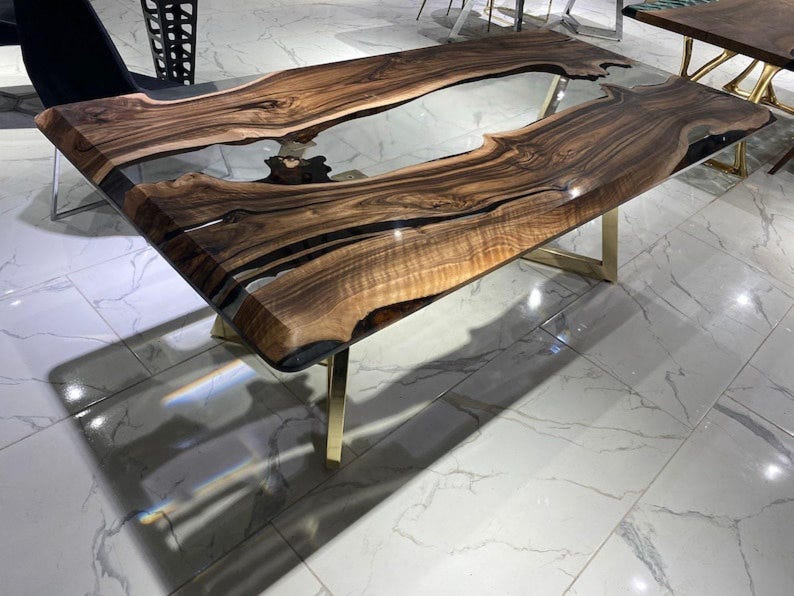Unique Epoxy Resin Dining Table, Resin Coffee Table, Epoxy Dining Table, Industrial Dining Table, Epoxy Table, Dining Room Table, image 5