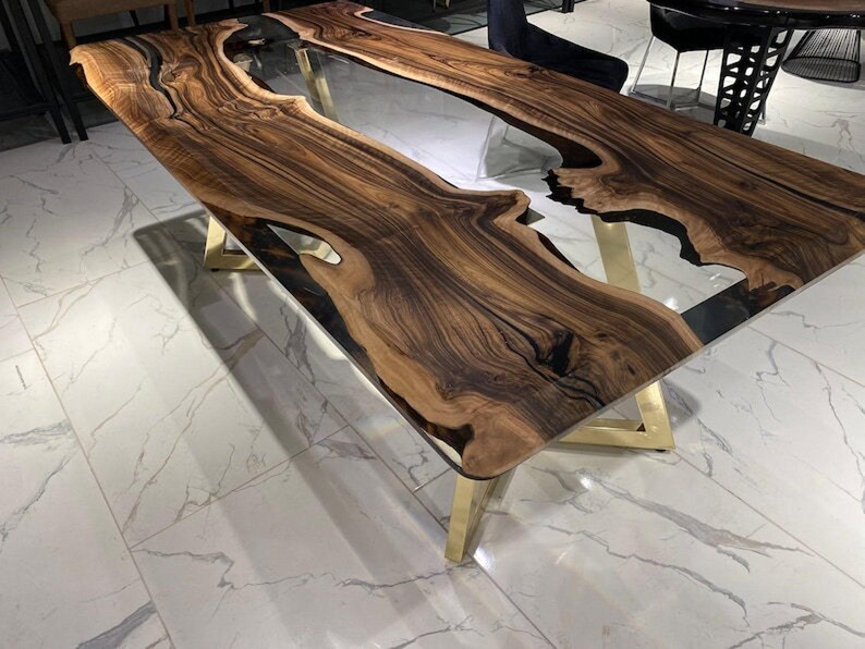 Unique Epoxy Resin Dining Table, Resin Coffee Table, Epoxy Dining Table, Industrial Dining Table, Epoxy Table, Dining Room Table, image 8