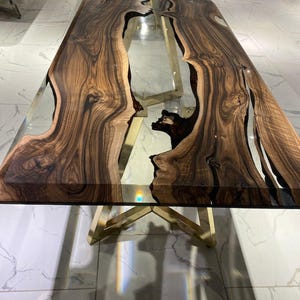 Unique Epoxy Resin Dining Table, Resin Coffee Table, Epoxy Dining Table, Industrial Dining Table, Epoxy Table, Dining Room Table, image 7