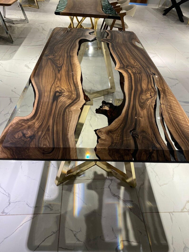 Unique Epoxy Resin Dining Table, Resin Coffee Table, Epoxy Dining Table, Industrial Dining Table, Epoxy Table, Dining Room Table, image 7