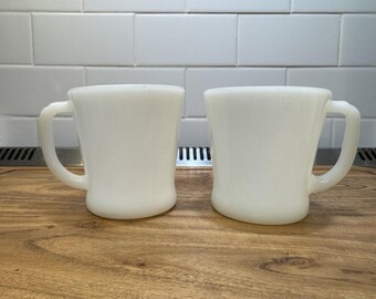 Fire-King Vintage Milk Glass Coffee Mug Anchor Hocking D Handle