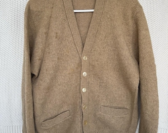 Vintage Cardigan / Mohair Cardigan / 1960s Campus Fuzzy Mohair