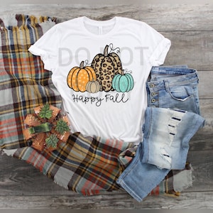 Happy Fall Sublimation Transfer | Animal Print Pumpkins Autumn Sublimation Transfer | Ready to Press Sublimation Transfer