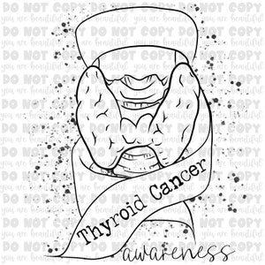 Thyroid Cancer Awareness Single Color Transfer | Ready to Press Sublimation Transfer