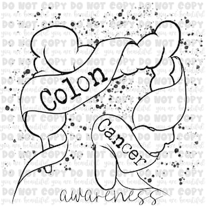 Colon Cancer Awareness Single Color Transfer | Ready to Press Sublimation Transfer
