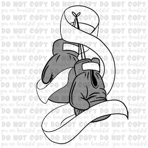 Ribbon with Boxing Gloves Transfer | Ready to Press Sublimation Transfer