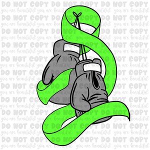 Ribbon with Boxing Gloves Transfer | Ready to Press Sublimation Transfer