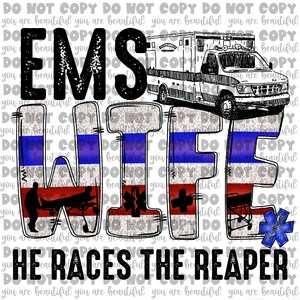  We Race the Reaper EMT Vinyl Sticker Decal by KLO Graphics :  Automotive