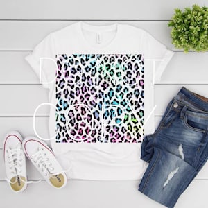 Rainbow Leopard Print Sublimation Transfer | Bleach Tee Accent Sublimation Transfer | Ready to Press Sublimation Transfer