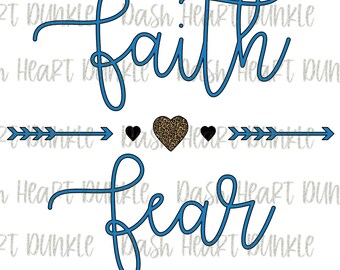 Faith Over Fear PNG | Spiritual Digital Download | Christian PNG