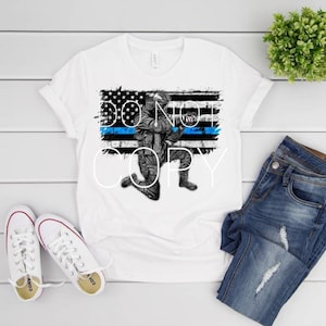 Thin Blue Line Flag Sublimation Transfer | Police Officer Sublimation Transfer | Ready to Press Sublimation Transfer