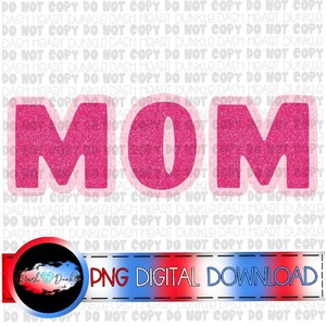 Dark Pink Glitter Mom Digital Download | Glitter PNG | Mama PNG