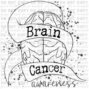 Brain Cancer Awareness Single Color Transfer | Ready to Press Sublimation Transfer