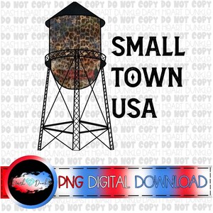 Small Town USA PNG | Animal Print Digital Download | Small Town Tower PNG