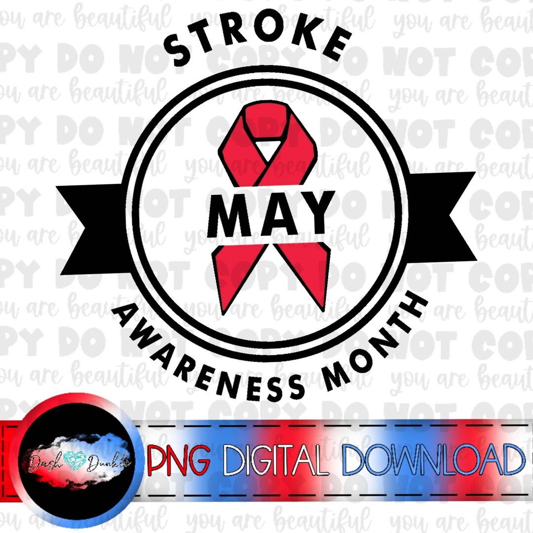Black and Red May Stroke Awareness Month Digital Download | Awareness ...