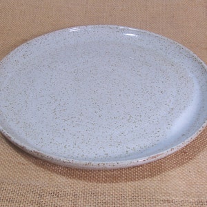 Made to order set of 4 large dinner plates. Glazed in Speckled white. image 2