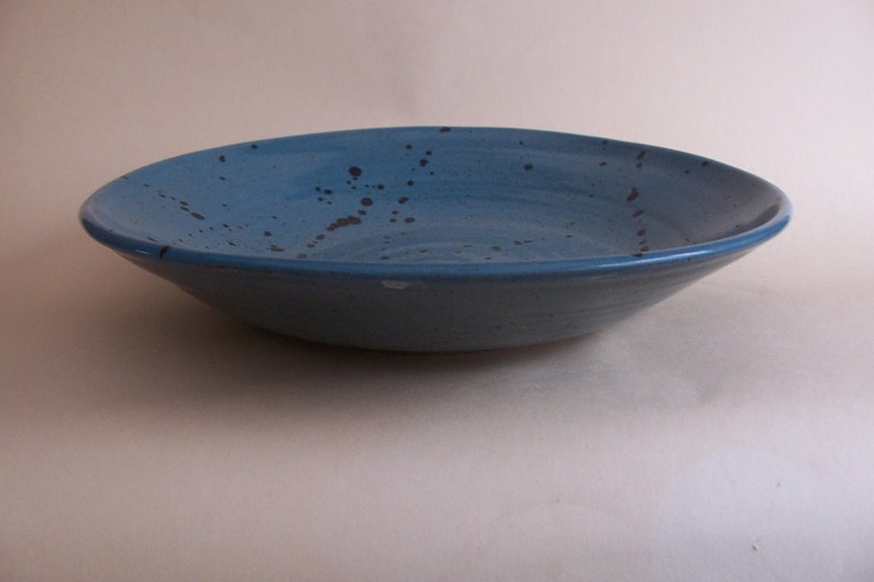 Serving or fruit bowl. With turquoise glaze and iron oxide decoration. image 2