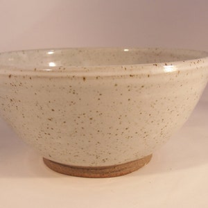 Breakfast bowl. With speckled white glaze. Ceramics stoneware pottery image 3