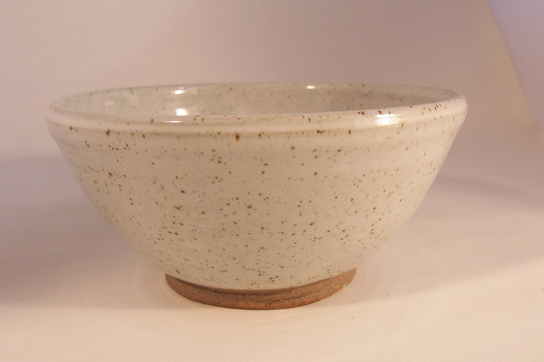 Breakfast bowl. With speckled white glaze. Ceramics stoneware pottery image 3